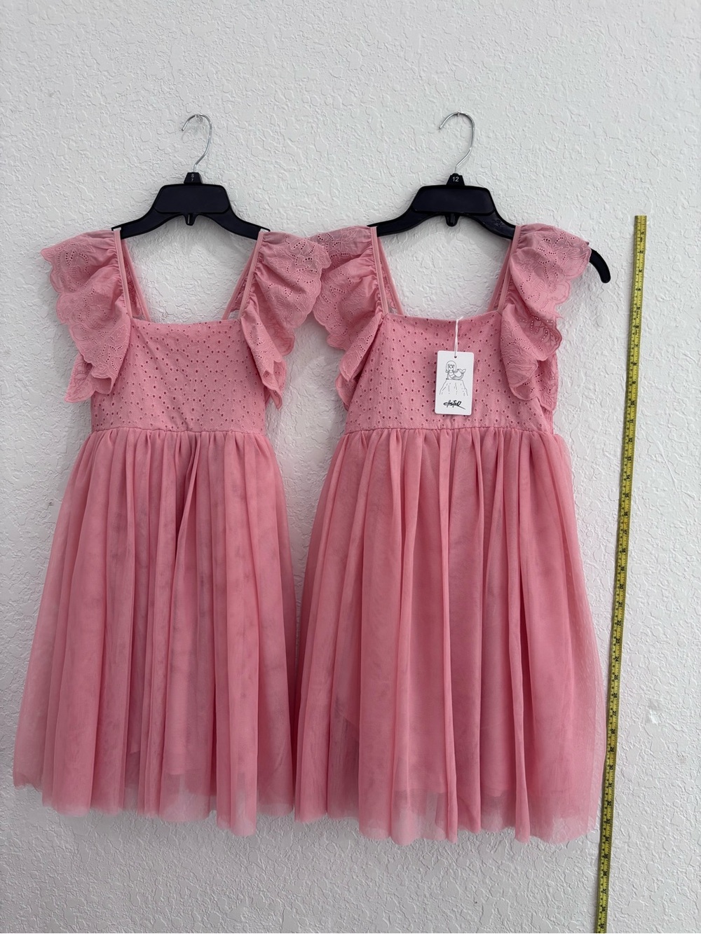 Astr Pink Ruffle Strap Tulle Party Dress